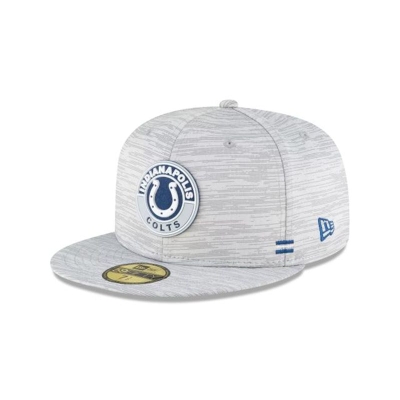 Indianapolis Colts Gorra | New Era Official NFL Fall Sideline 59fifty Fitted Cap Mexico - Grises